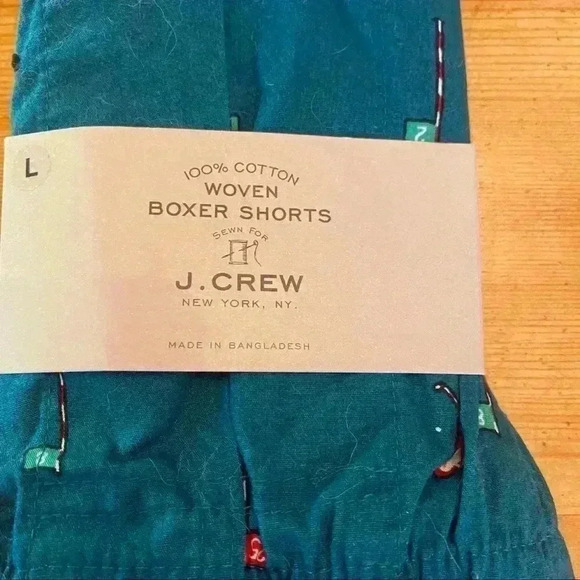 J. Crew woven Christmas Golf Santa boxer shorts men’s L new - Picture 2 of 4